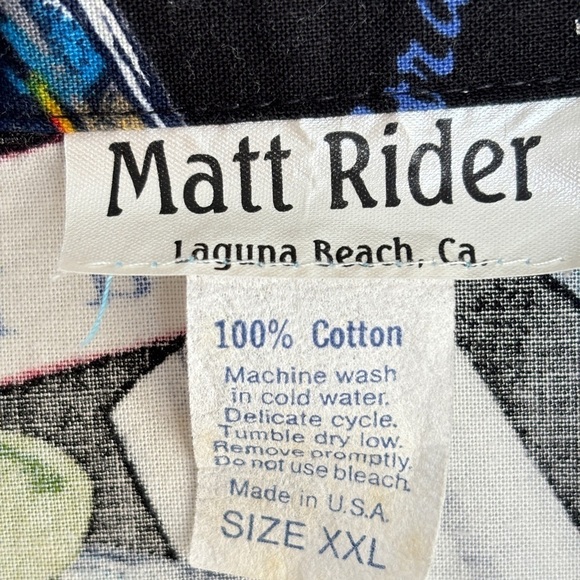 VTG Matt Rider Martini Shirt Men's XXL Button Up Short Sleeve Vodka Made In USA - Picture 2 of 13